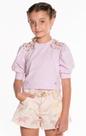 Blusa infantil feminina pérolas ombro Blusa infantil feminina pérolas ombro