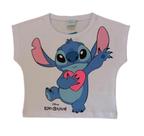 Blusa Infantil Feminina Sem Cava Lilo & Stitch Fakini