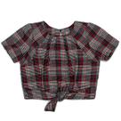 Blusa Infantil Joaninha Xadrez com Amarração Frontal