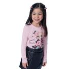 Blusa Infantil Kukiê em Cotton Ursinha Roqueira Rosa Tamanho:2