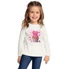 Blusa Infantil Kyly em Algodão Estampa Cupcake na cor Branca Tamanho:8