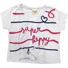 Blusa infantil m/c have fun super happy - amarração cintura