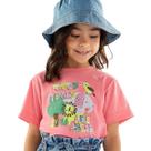 Blusa Infantil Manga Curta Rosa Brilho Animais Good Times Up Baby
