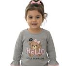 Blusa Infantil Manga Longa Estampa Ursinho Fofo Inverno -