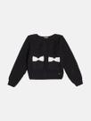 Blusa Infantil Manga Longa Tricô Preta H6945 Momi