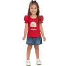 Blusa Infantil Mangas Curtas Cotton Vermelha - Pic Nic