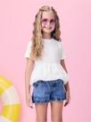 Blusa Infantil Menina Balonê Strass H6356 Momi