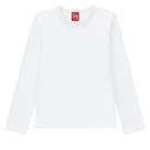 Blusa Infantil Menina Basica Manga Longa Kyly em Cotton Tamanho:1Cor:Branco