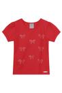 Blusa infantil menina com laços em strass Mundi Vermelho