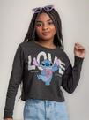 Blusa Infantil Menina Em Malha 100% Algodão Lilo Stitch Fakini Cor:GrafiteTamanho:12