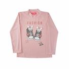 Blusa Infantil Menina Em Ribana Canelada Oncinha Rosa Serelepe