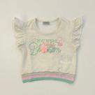 Blusa Infantil Menina Infanti Linho Aplique Flores Verão Moda Kids 87249