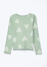 Blusa Infantil Menina Inverno Canelada Flores Verde- Hering Kids