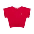 Blusa Infantil Menina Manga Curta Básica Em Cotton Com Elástico - Pink