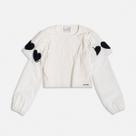 Blusa Infantil Menina Manga longa Canelada com Corações Momi