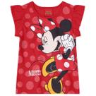 Blusa Infantil Menina Meia Malha Minnie Vermelho - Brandili