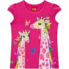Blusa Infantil Menina Rosa Girafa Kyly