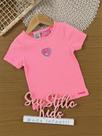 Blusa Infantil Momi Verão Rosa Neon My Melody