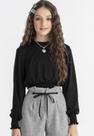 Blusa Infantil Preta Manga Longa Bobby Lulu