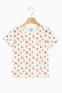 Blusa Infantil Verão Menina Ribana Canelada Cerejinhas - Hering Kids