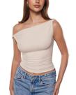 Blusa INLYRIC Inbarely Soft Ombro a Ombro Branca Baunilha Tamanho S