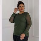 Blusa Inverno com a Manga Longa em Tule Plus Size Blusa Inverno com a Manga Longa em Tule Plus Size
