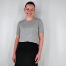 Blusa Jasmim Básica Cinza Claro Manga Curta Feminino Adulto 25a - FANNIU