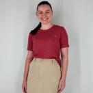 Blusa Jasmim Básica Terracota Manga Curta Feminino Adulto 25a - FANNIU