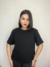 Blusa Jessica Ampla Manga Curta em Crepe Duna