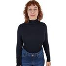 Blusa Justa Manga Longa Gola Média De Viscose Flor De Lis