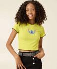 Blusa Juvenil Cropped Canelada Stitch Disney Tam 10 a -94044