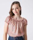Blusa Juvenil Cropped Ciganinha Floral Marisa Tam 10 a-30060