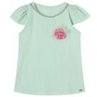 Blusa Juvenil Look Jeans c/ Pérolas Collor - VERDE - 6