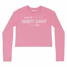 Blusa juvenil m/l menina dway cropped varsity meia malha neon