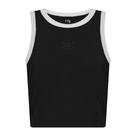 Blusa Juvenil Menina Kits em Ribana Pegaso Preta Gola Branca