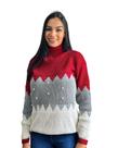 Blusa Lã Feminina Tricot Tricô Frio Inverno Bordado Pérolas Blusa Lã Feminina Tricot Tricô Frio Inverno Bordado Pérolas
