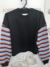 Blusa lã inverno manga colorida