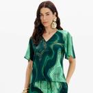 Blusa Lança Perfume Estampada Ou25 Verde Feminino Blusa Lança Perfume Estampada Ou25 Verde Feminino