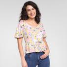 Blusa Lecimar Floral Feminina Blusa Lecimar Floral Feminina