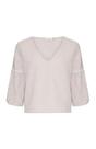 Blusa Linho Manga Levemente Bufante Areia