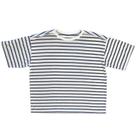 Blusa listrada b+, em malha algodão com poliester azul mrnho r080 g