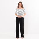 Blusa Listrada Com Busto Franzido Feminina