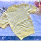 Blusa Listrada De Tricô Modal Feminina Manga Curta Camiseta T-Shirt Verão 2024/2025 Realize Tricot