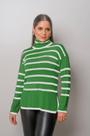 Blusa Listras Gola Alta Tricot Inverno