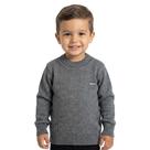 Blusa Listras Tricô Kids Decote Redondo Cinza Escuro Blusa Listras Tricô Kids Decote Redondo Cinza Escuro