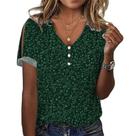 Blusa LOAIHA Floral para mulheres com decote em V e manga curta de verão