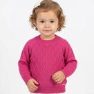 Blusa Losango Trançado Tricô Kids Raglan Rosa Forte