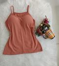 Blusa malha canelada de alcinha