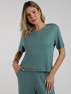 Blusa Malha Waffle Mullet Autentique Feminina VERDE Blusa Malha Waffle Mullet Autentique Feminina VERDE