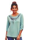 BLUSA MANGA 3/4 em viscolinho COM FRANZIDO NA MANGA G BLUSA MANGA 3/4 em viscolinho COM FRANZIDO NA MANGA G